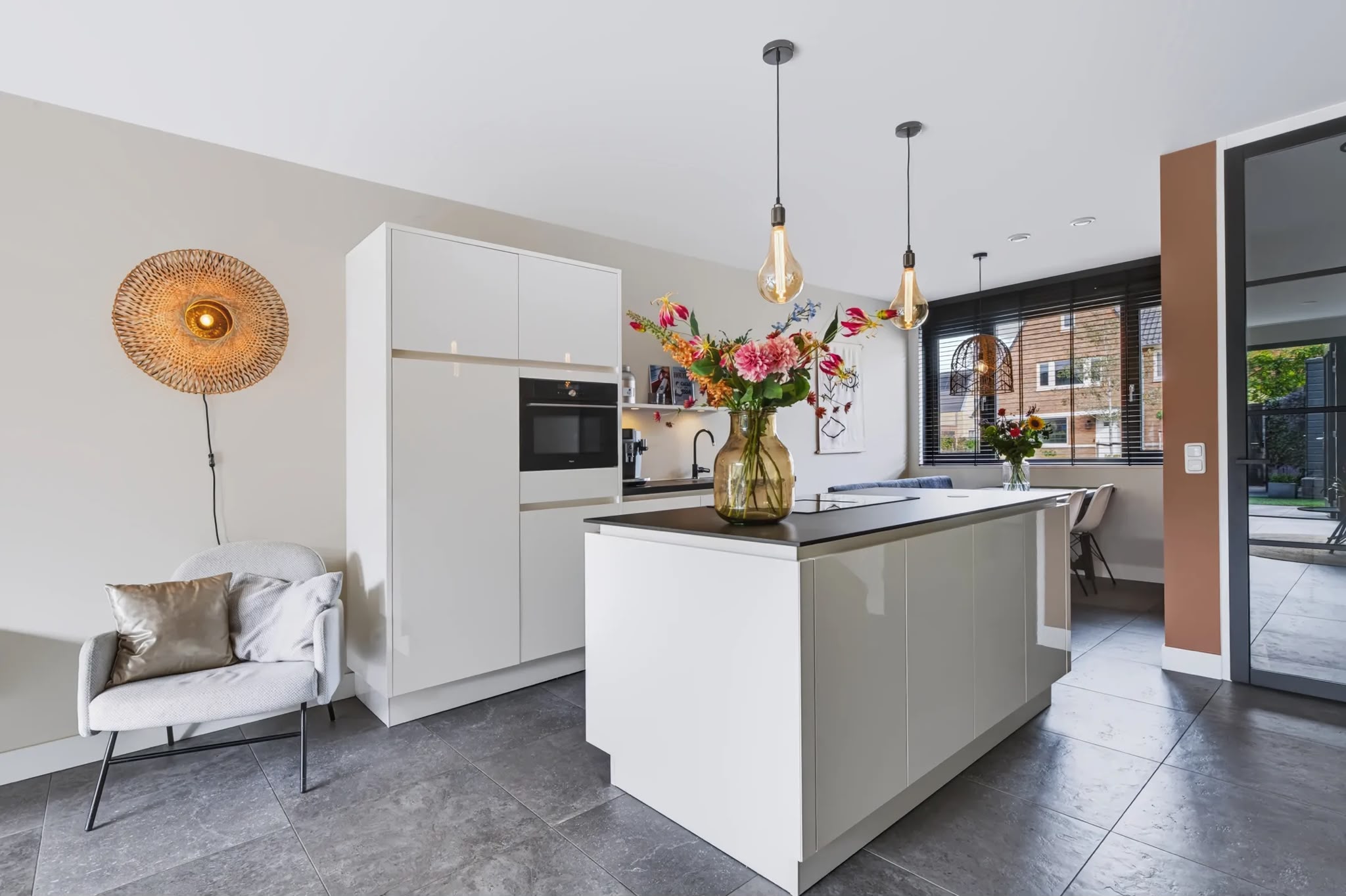 Open keuken en woonkamer gestuct